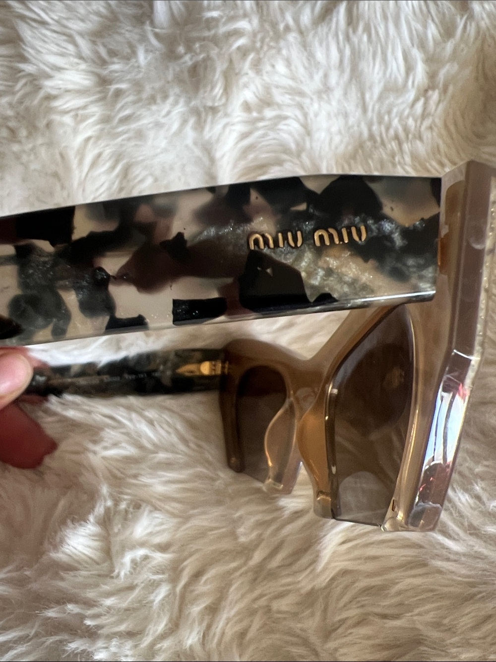 Miu Miu Crystal Embellished Cat Eye Sunglasses - Pink Case - Picture 4 of 9